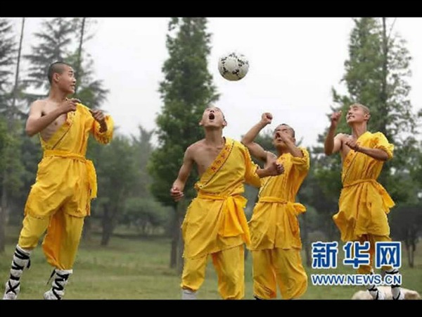 shaolin monks playing soccer