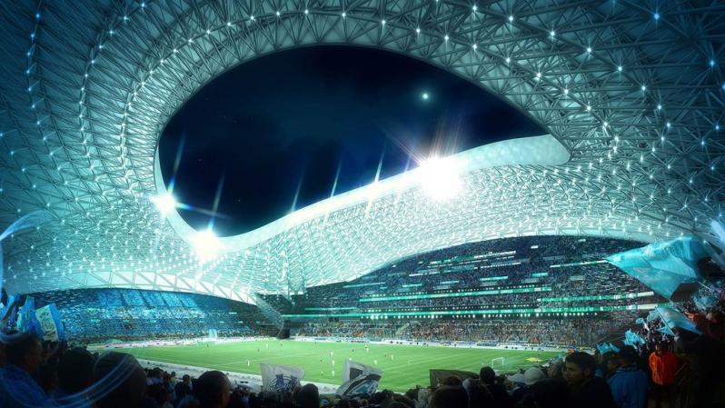 pictures of amazing stadiums, stade velodrome blue inside